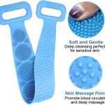 Bath Silicone Back Scrubber Double Side Bathing Brush for Skin Deep Cleaning for Men & Women - Image 8