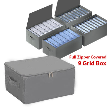 Full Zipper 9-Grid Drawer Clothes Organizer for Wardrobe & Folded Clothes - Image 3