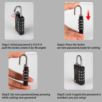 Lock 4 Digits Combination Mini Size Padlock Waterproof Outdoor Heavy Duty - Image 4