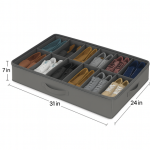 Underbed Shoe Storage Organizer – 12 Pair Compartment Box with Handle - Image 3