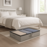 Underbed Storage Organizer with Clear Top, Foldable Box with Dual Zipper & Handles - Image 3